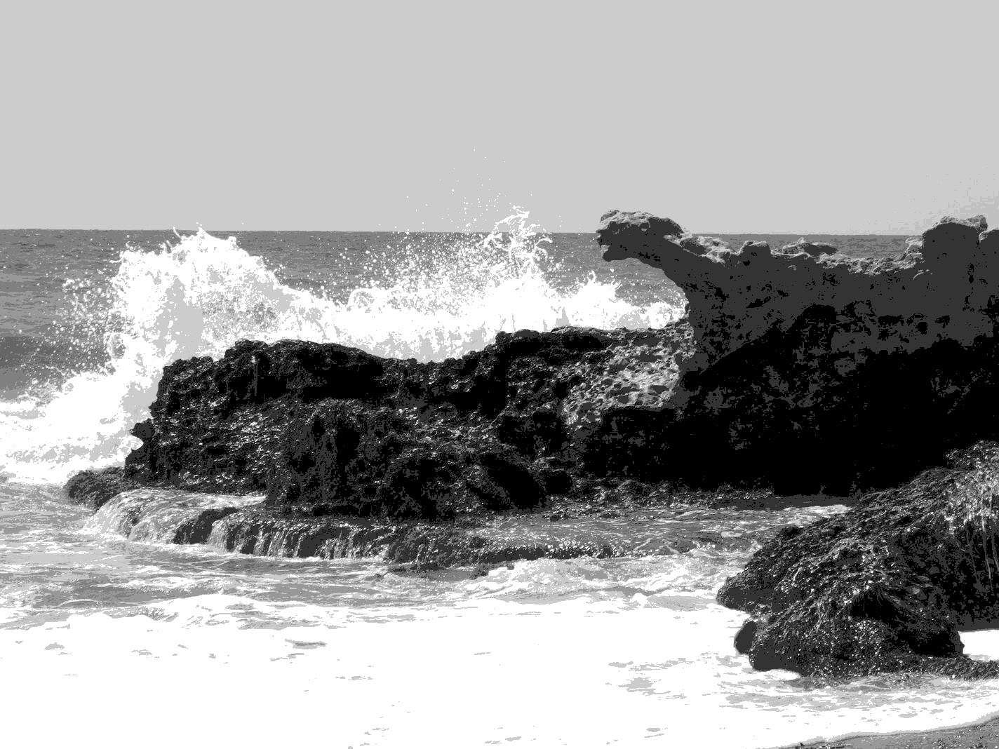 Roaring Ocean, Scenery | Rock | Black | White | Ocean | Sea | Surf
