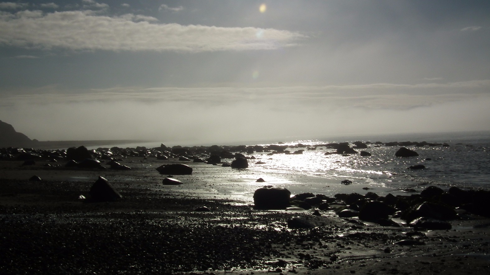Dusk - Scenery, Coast | Coastal | Rock | Sea | Ocean | Black | Black and White | Dusk | Wales