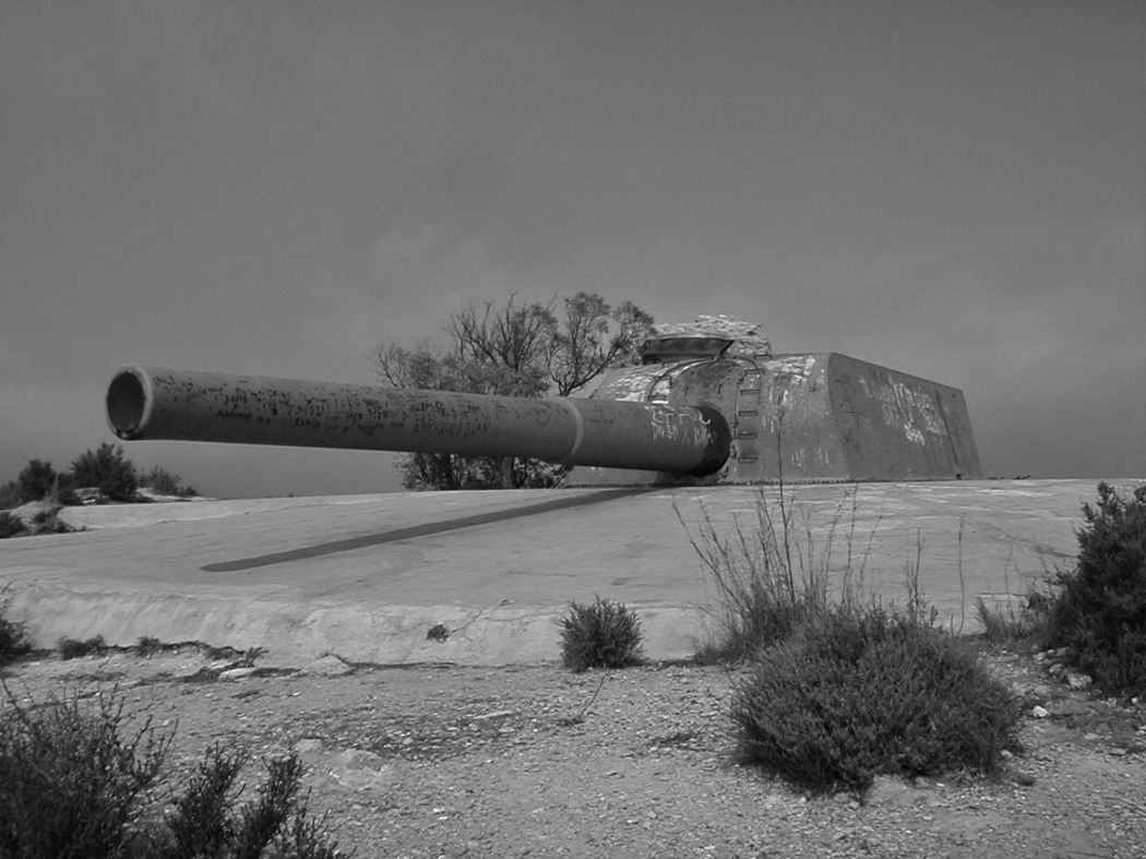 Big Guns Cabo Tinoso - Objects, History | Defence | Coastal | Coast | Sea | Spain | Artillery | Fort | Military | Black and White | Object