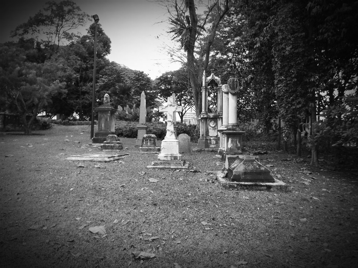 Graveyard, Black | Black and White | Photography | Stone | Peaceful | People | Grass | Ground | Rememberance | City | Tree | Leaves