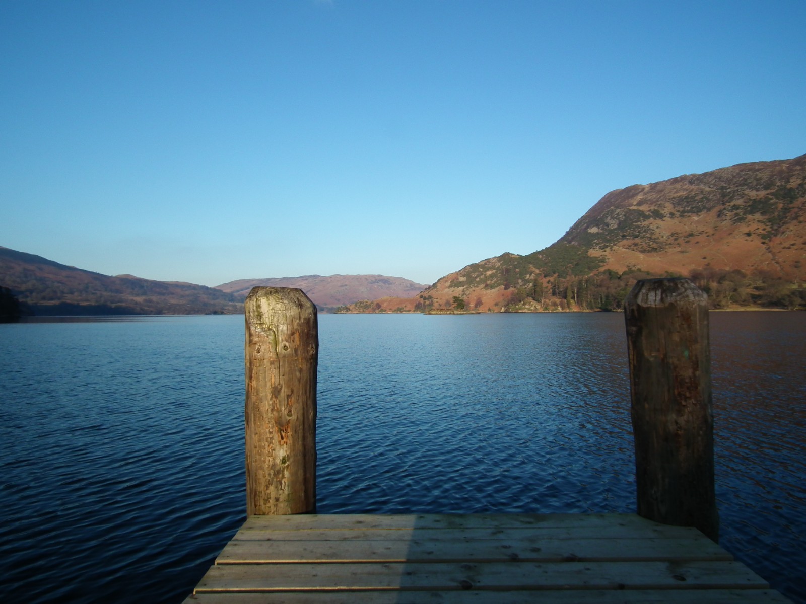 Ullswater tranquility, Ullswater | Lake | Lake District | Tranquil | Water | Blue | Mountain | Wood | Pier | Boardwalk | Jetty | Sky | Reflection