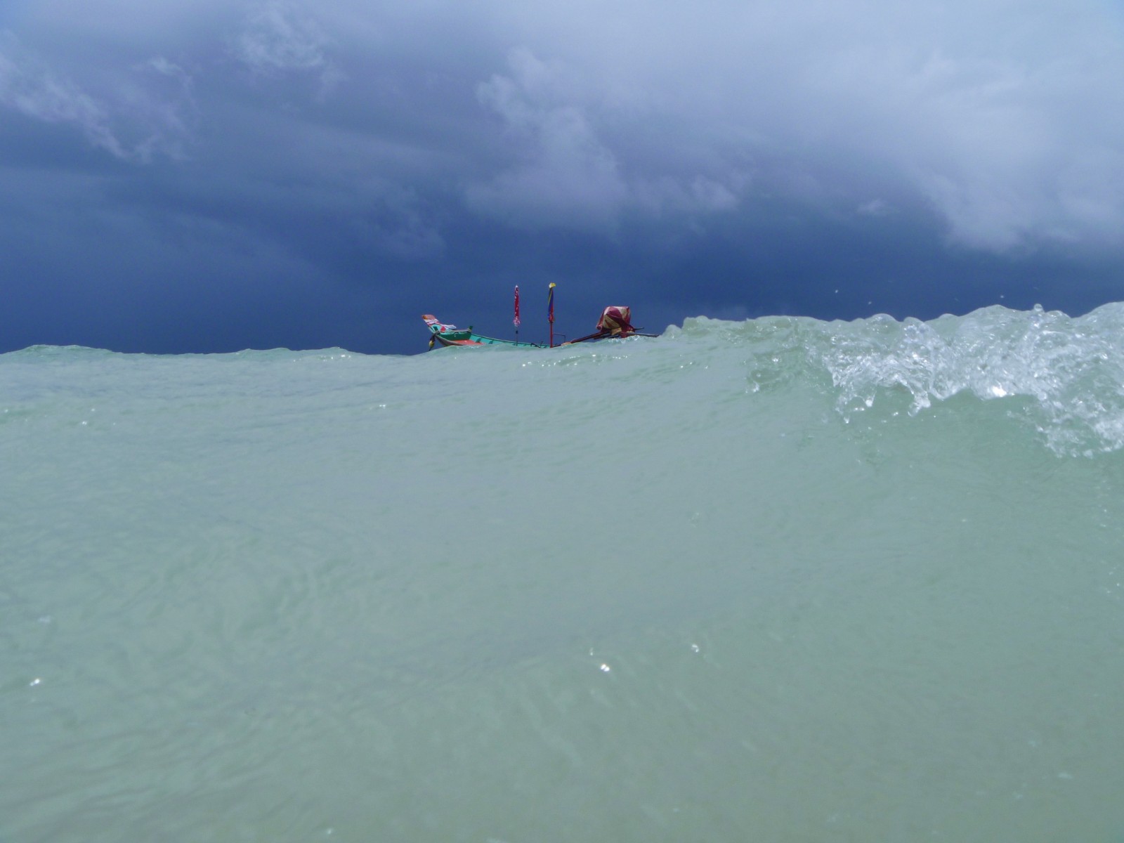 Stormy fishing day, Sea | Season | Water | Storm | Dark | Sky | Fishing | Boat | Mast | Ocean | Thailand | Fish