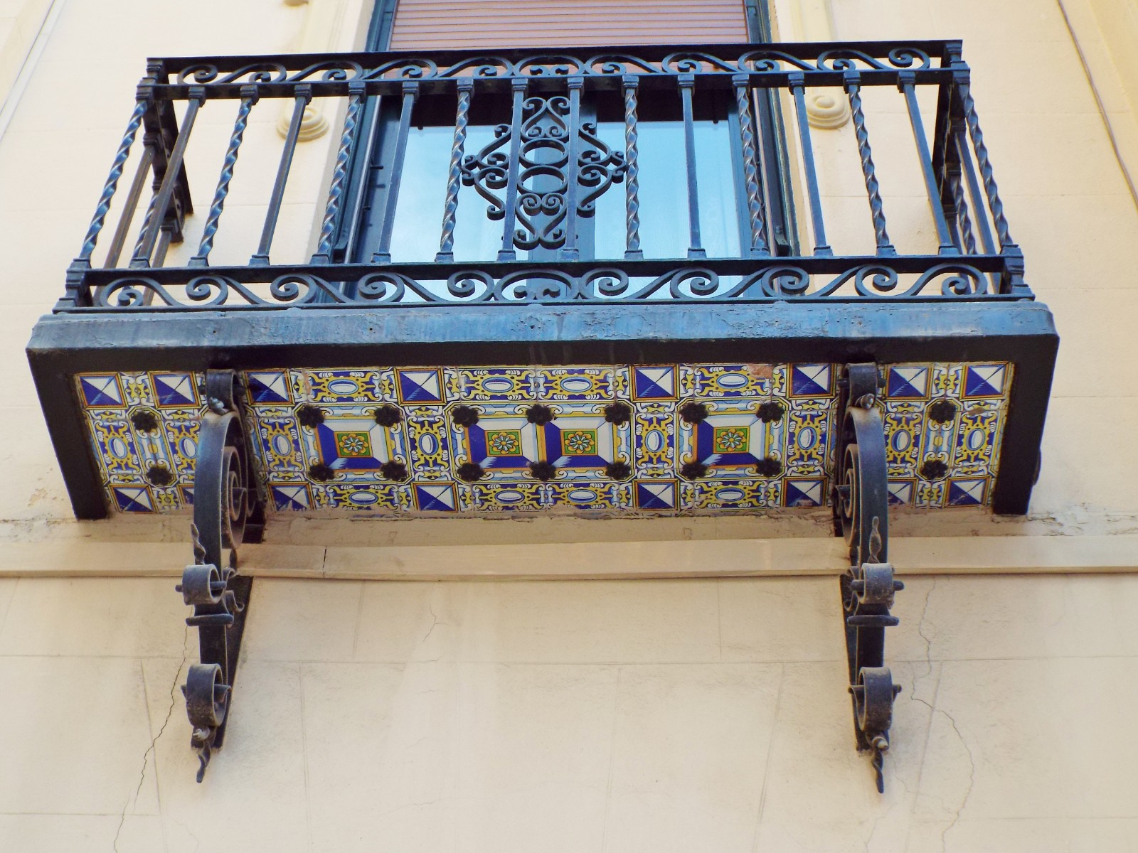 Spanish tiled balcony