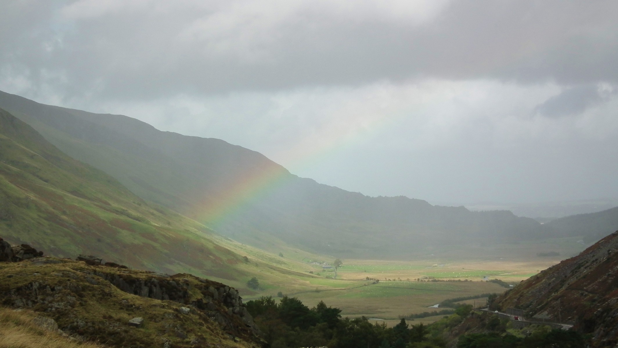After the storm, Scenery | Mountain | Sky | Rain | Rainbow | Green | Valley | View | Wales | Water | Travel